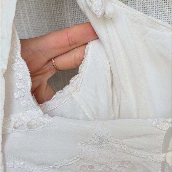 Sézane Sezane Elia Dress Womens 38/ M Ecru Boho Sleeveless Tiered Midi Maxi - Picture 6 of 12